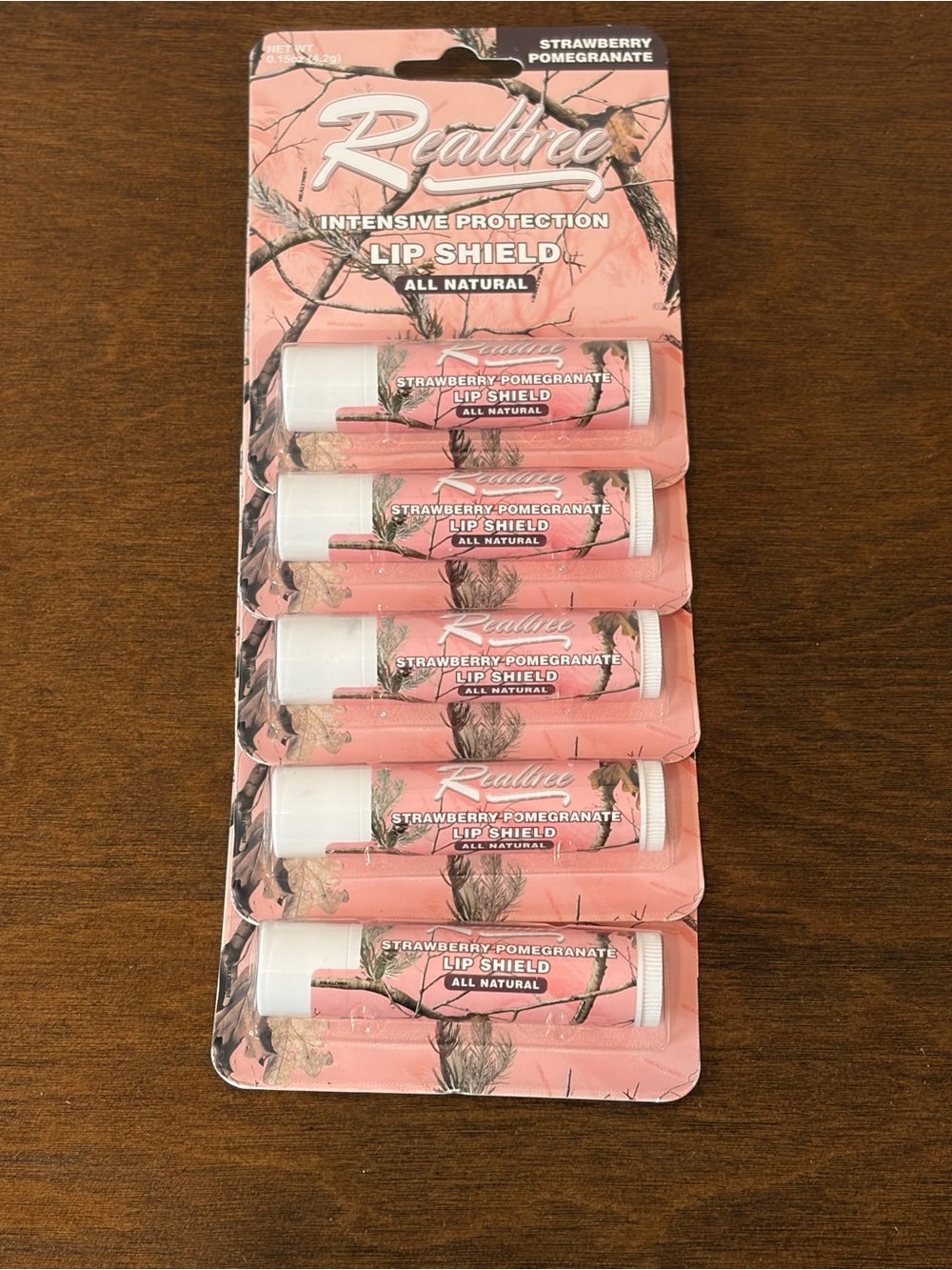 Bundle of 5 Realtree Lip Shield - Strawberry Pomegranate - NIP - Picture 2 of 2